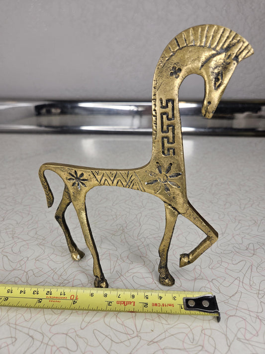 Vintage Etruscan Horse Stature Brass Figure, Decor, Frederick Weinberg style