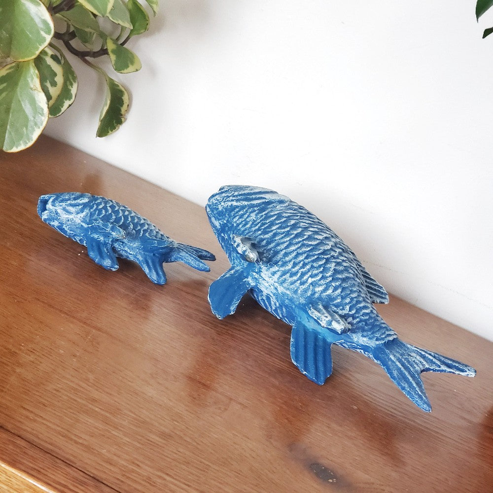 Pair of cast iron koi fish|13737