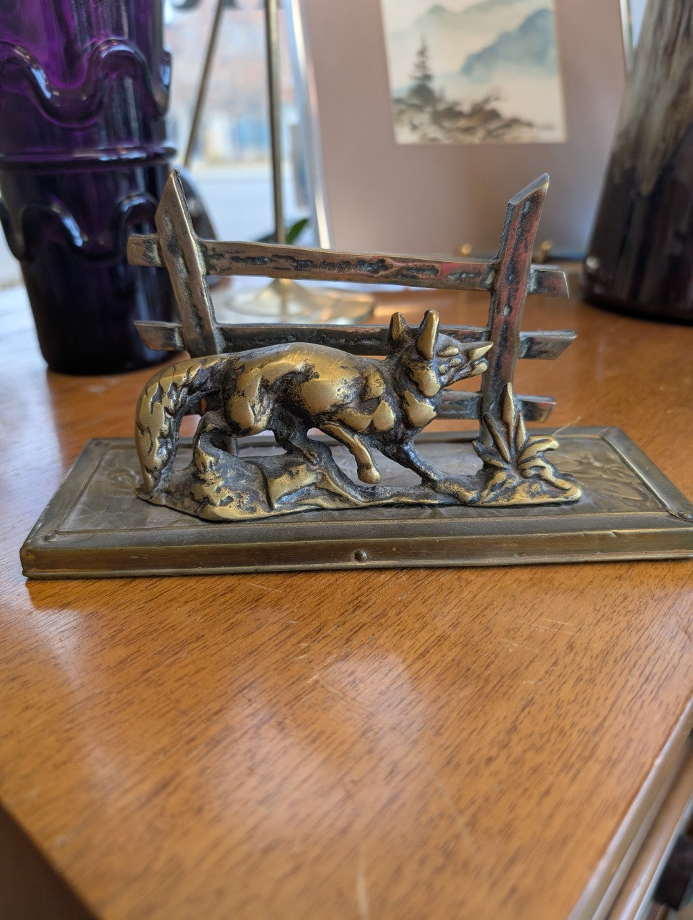 Brass Fox Letter Holder|11594