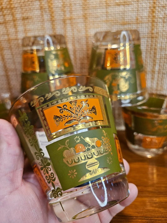 Rooster on the rocks lowball drinking glass|12899