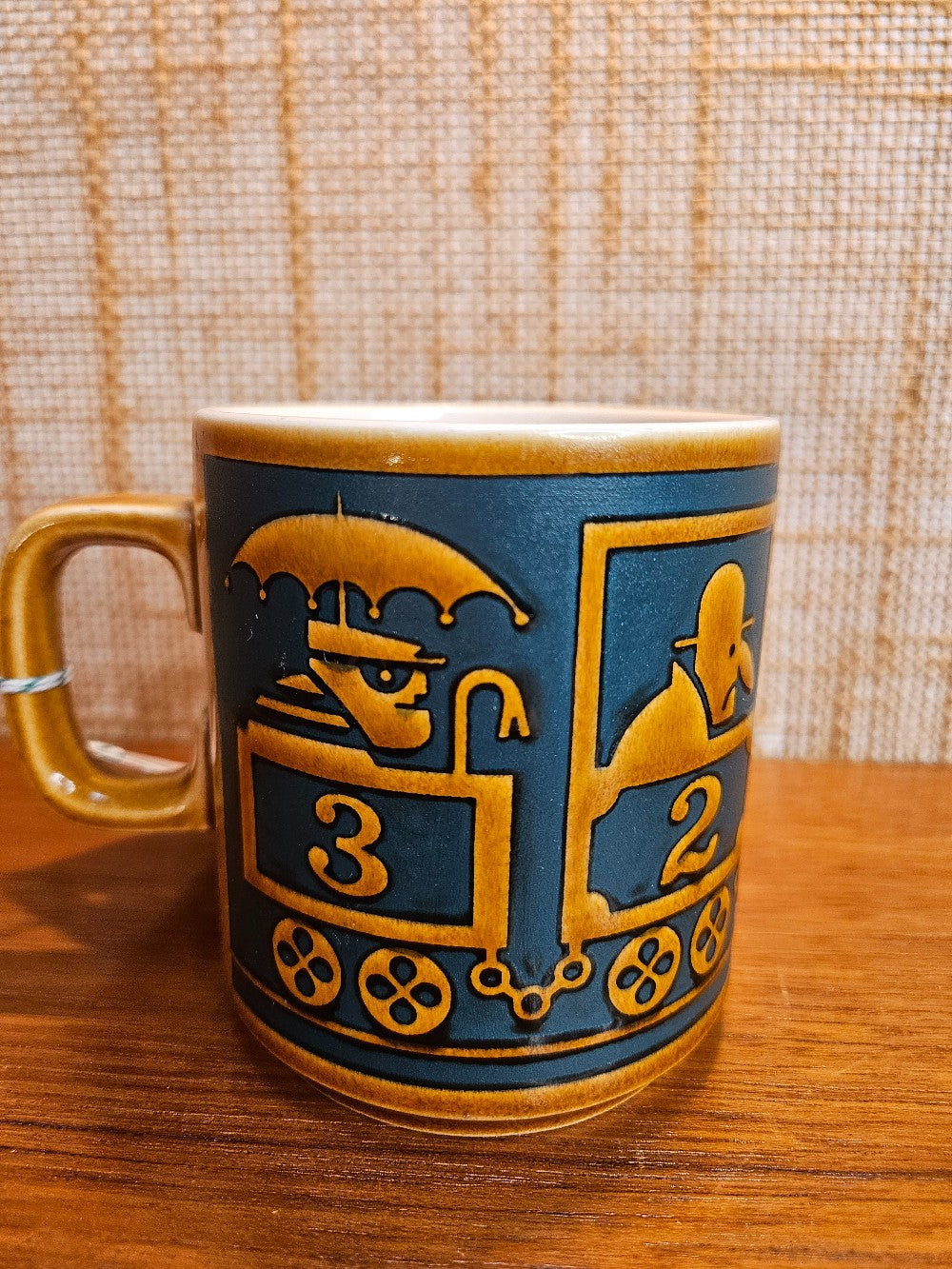 John Clapisson Hornsea Coffee Mug - Aqua and Brown Train|12625
