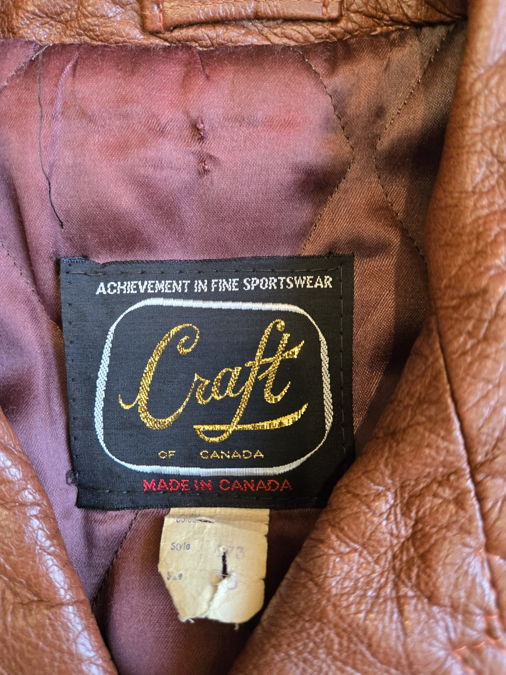 Craft Brown Leather Jacket with wool lining|10522