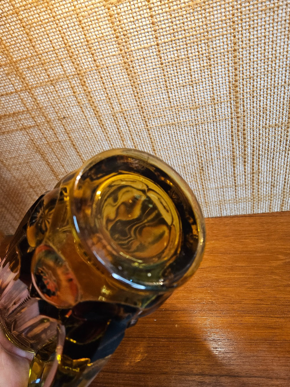 L.E. Smith Moon & Stars amber glass pitcher|12814