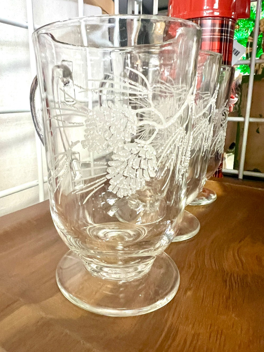 Libbey Frosted Pinecone Mugs, set of 6|12949