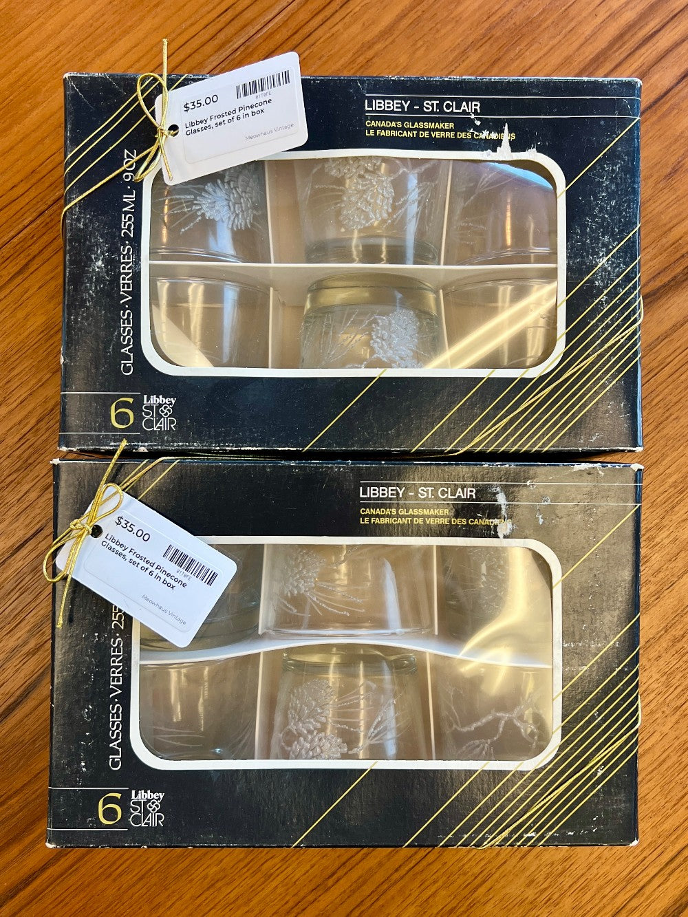 Libbey Frosted Pinecone Glasses, set of 6 in box|12947