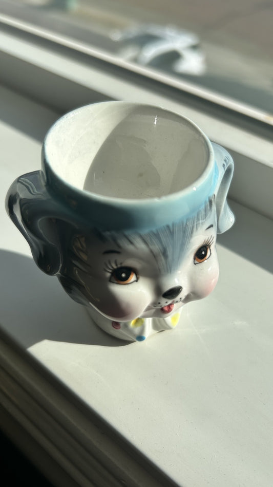 Rare Vintage Lefton Puppy Pal Egg Cup|10618