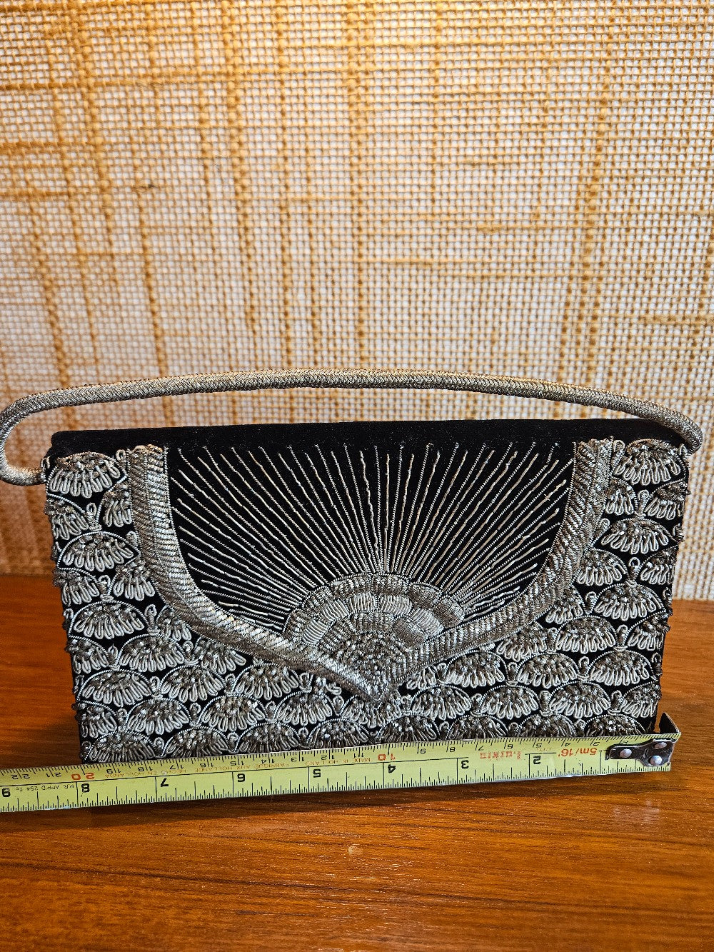 Vintage 1950s Zari Embroidery Handmade Velvet Evening Ba|12769