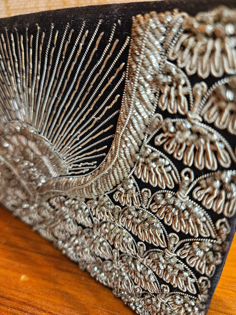 Vintage 1950s Zari Embroidery Handmade Velvet Evening Ba|12766