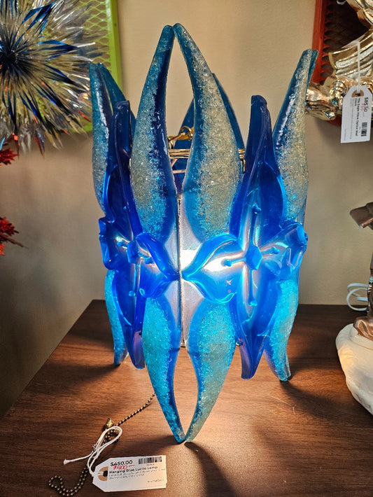 Hanging Blue Lucite Lamp|12496