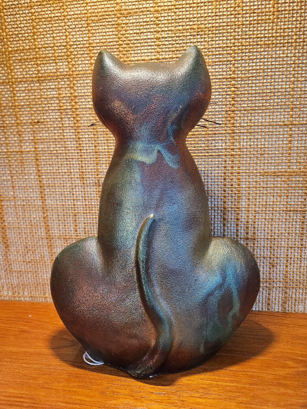 Signed Raku Pottery Cat|12475