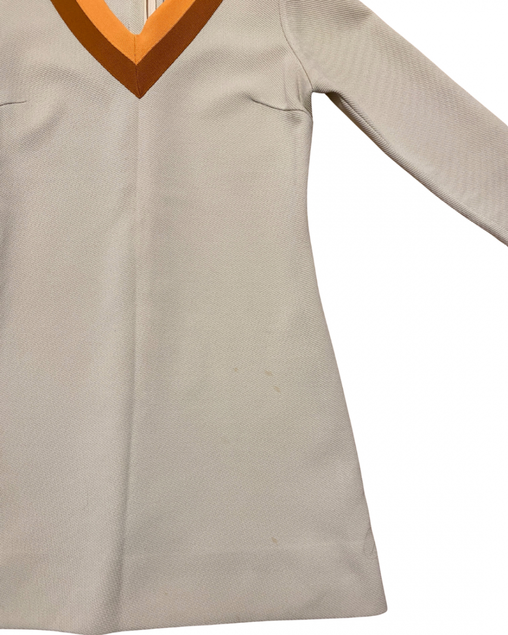 70s Tan & Orange Polyester Minidress|10988