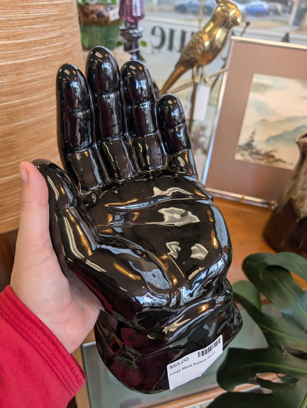 Large Black Pottery Hand|11612