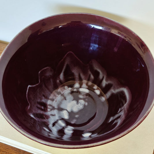Art pottery bowl. Purple, blue and yellow|10967