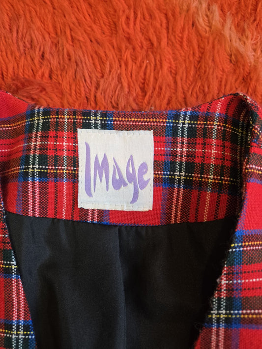 Red Plaid IMAGE Blazer|10530