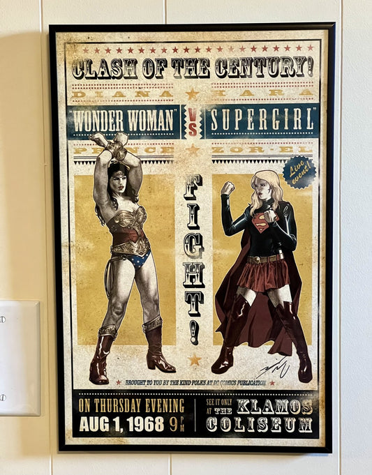Wonder Woman vs. Supergirl, vintage-style fight bill|10336