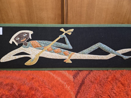 Man Playing Lute Pebble Art Wall Hanging|10554