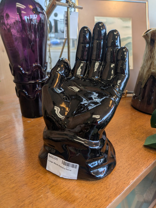 Large Black Pottery Hand|11609