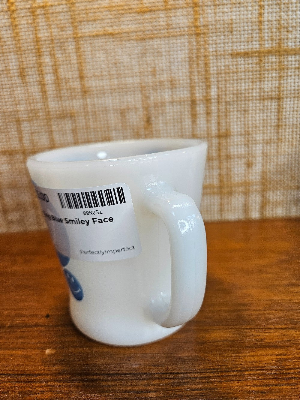 Fire-King Blue Smiley Face Mug|12775