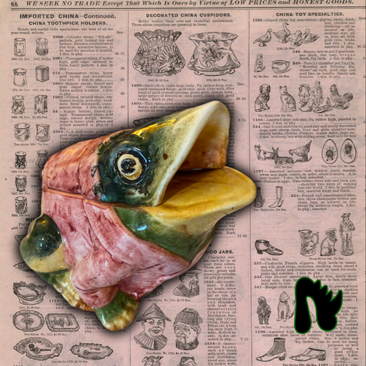 1920 Majolica Frog Humidor|9327